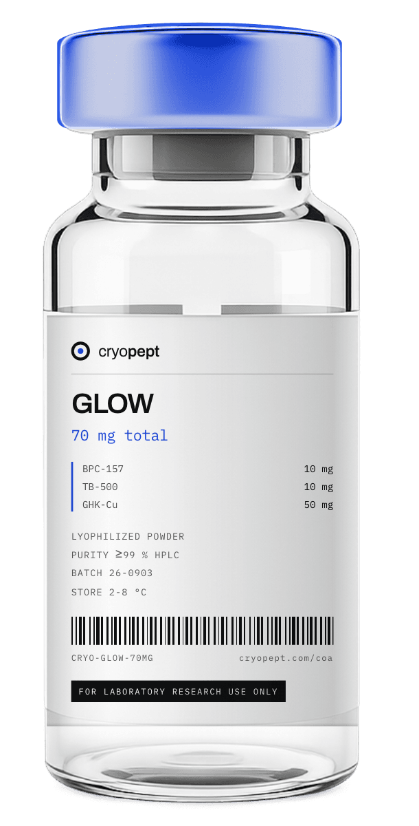 GLOW 70 mg total vial - Cryopept Labs